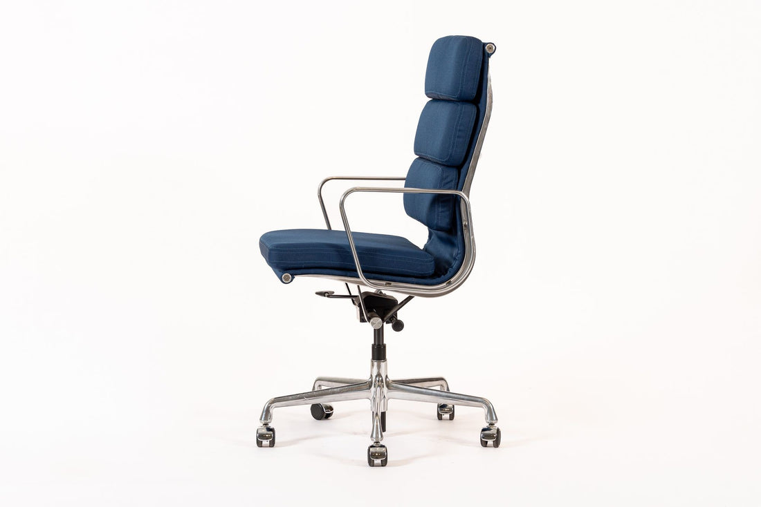 Herman Miller Eames Tall Navy Blue Fabric Desk Chair Soft Pad