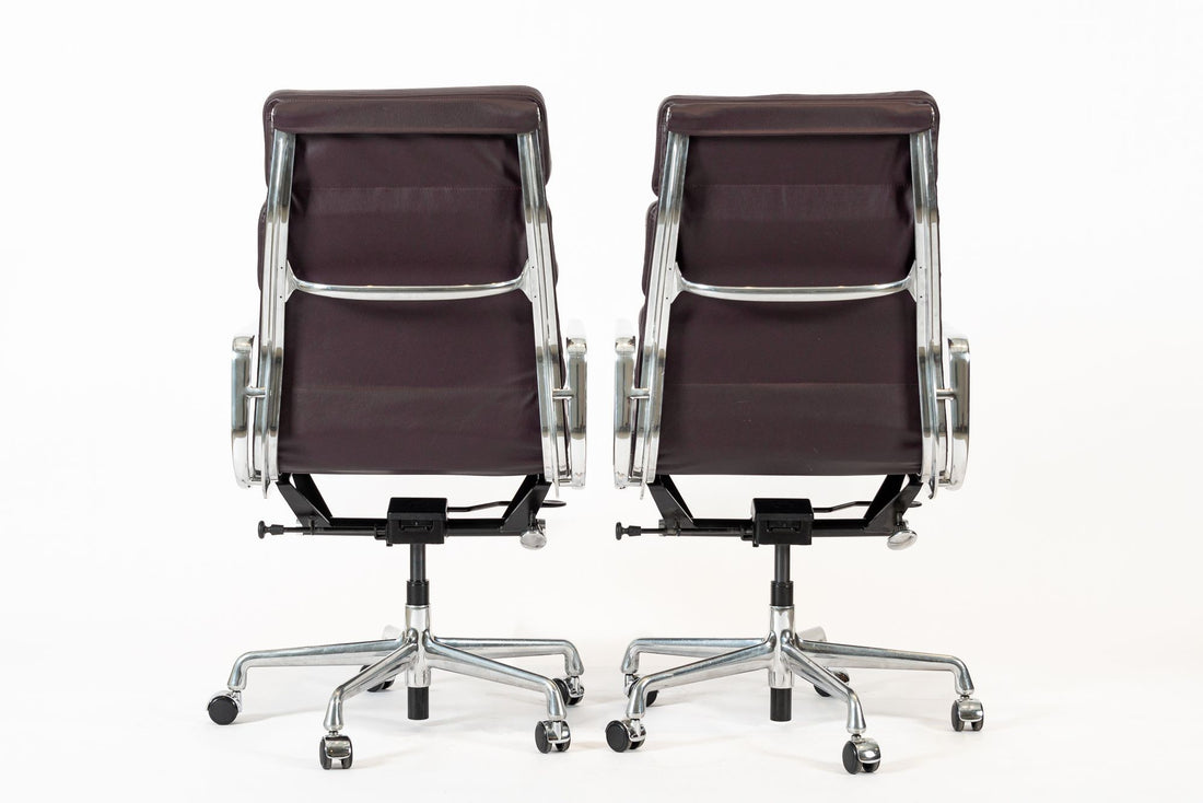 Eames for Herman Miller Tall Dark Purple Desk Chairs Set of 2
