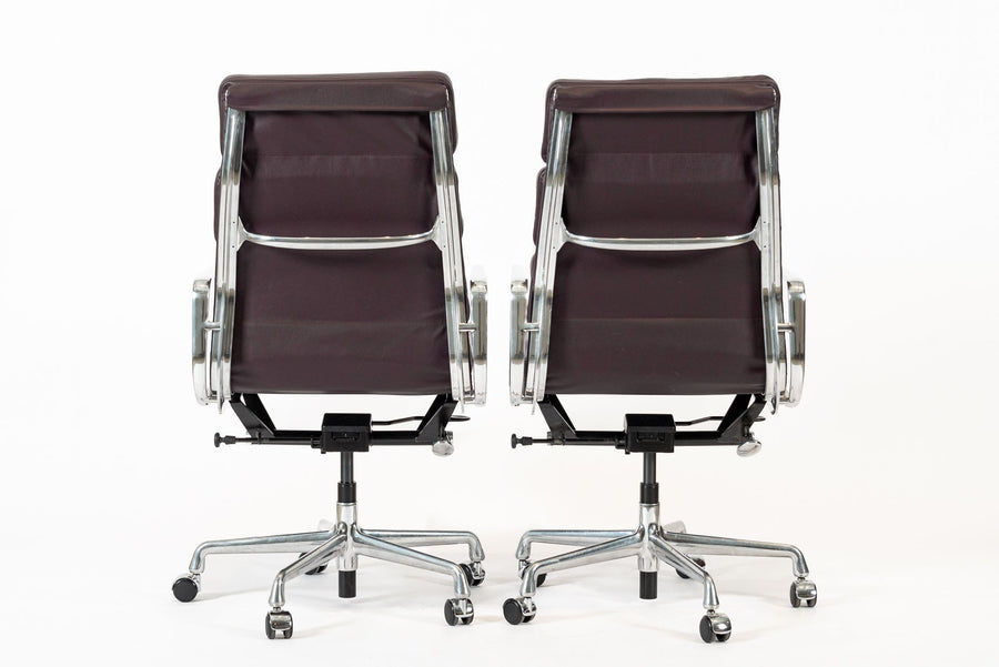 Eames for Herman Miller Tall Dark Purple Desk Chairs Set of 2
