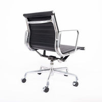 Eames Herman Miller Black Leather Office Chair Thin Pad Aluminum Group