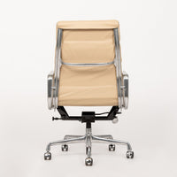 Eames Herman Miller Tall Cream Leather Office Chair Aluminum Group