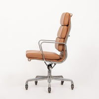 Herman Miller Eames Tall Brown Leather Desk Chair Aluminum Group