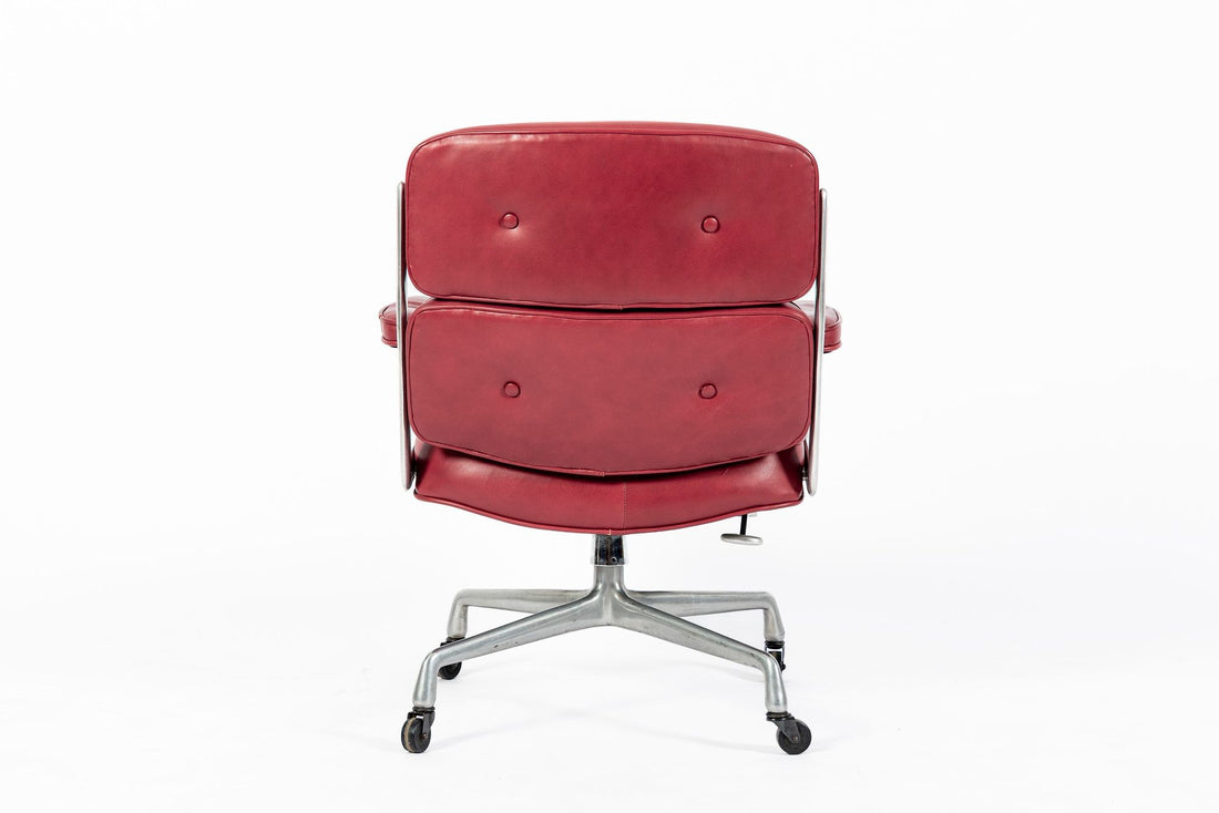 Vintage Eames for Herman Miller Time Life Red Leather Lobby Office Chair 1960s