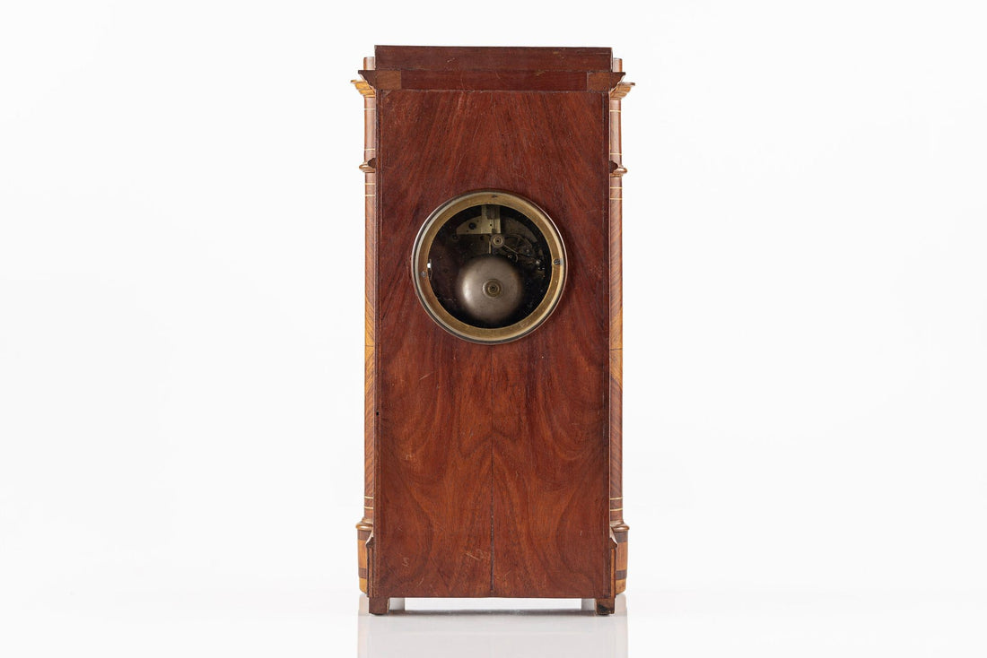 Antique French Wooden Chiming Mantel Clock, circa 1900