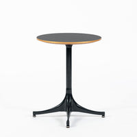 Mid Century George Nelson Pedestal Side Table for Herman Miller Black Laminate