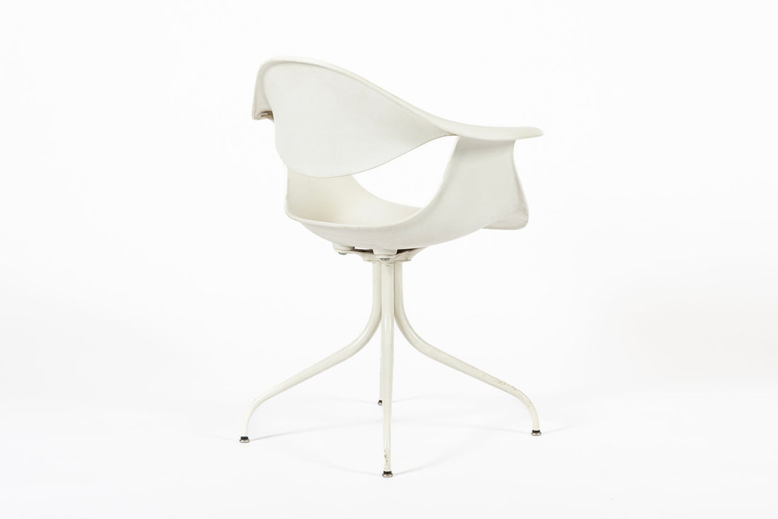 Mid Century White Swag Chair by George Nelson for Herman Miller