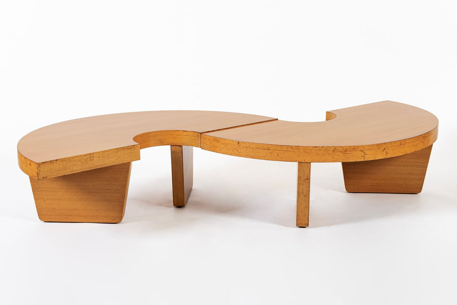 Mid Century Mahogany Wood Nuclear Coffee Table by Harvey Probber