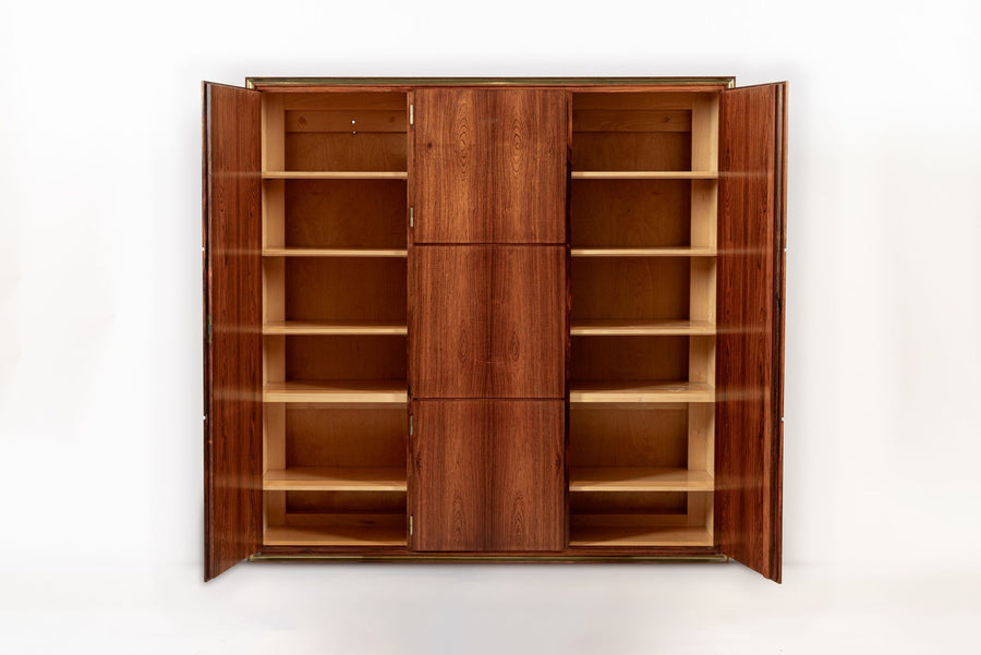 Exceptional Mid Century Danish Floating Rosewood Wall Shelving Cabinet 1950s