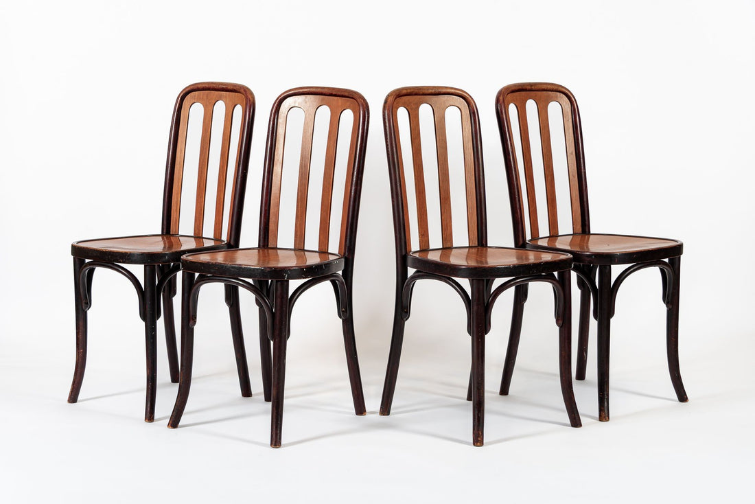 Antique Bentwood Bistro Cafe Chairs by Josef Hoffman for Thonet