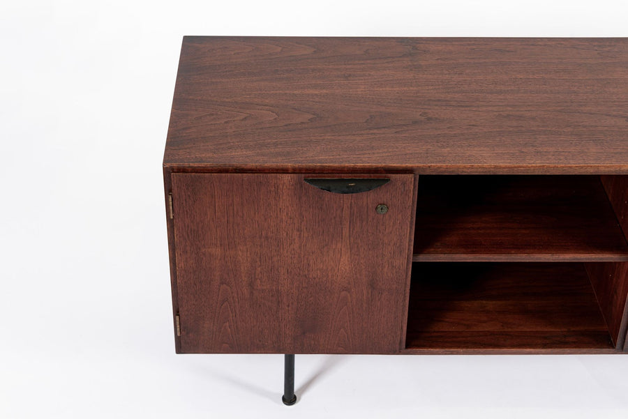 Mid Century Walnut Wood File Cabinet Credenza by Jens Risom