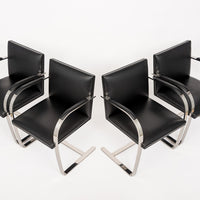 Mid Century Black Brno Chairs by Mies van der Rohe for Knoll 12 Available