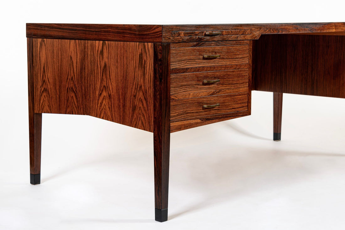 Exceptional Mid Century Danish Large Rosewood Executive Desk