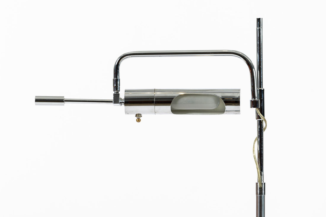 Mid Century Silver Floor Lamp Sarfatti Style