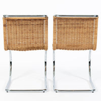Mies van der Rohe MR10 Cane and Chrome Cantilever Dining Chairs for Stendig, Bauhaus Pair