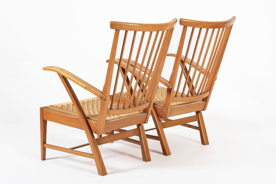Vintage Mid Century Dutch Wooden Lounge Chairs by Vero Stoel