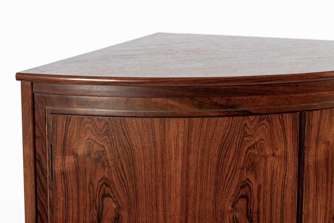 Mid Century Danish Modern Rosewood Corner Cabinet 1960s