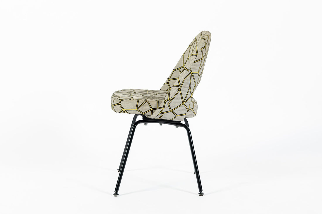 Eero Saarinen Executive Side Chair for Knoll Mid Century Modern Black Metal