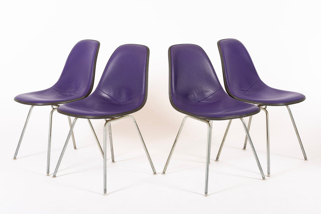Vintage Mid Century Purple DSX Side Chairs by Eames for Herman Miller