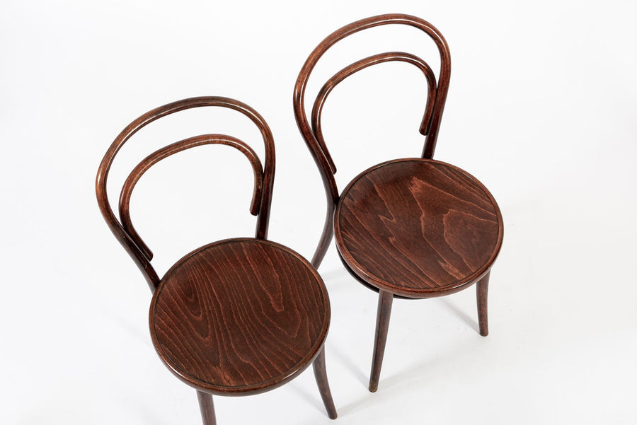 Vintage Bent Wood Cafe Bistro Chairs by Drevounia, Set of 8