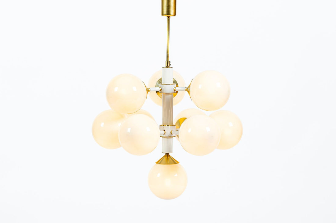 Mid-Century Modern Sputnik Chandelier by Szarvasi, Hungary 1970s, 3x Available
