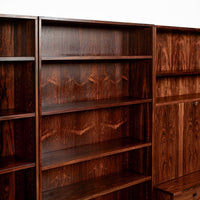 Mid-Century Swedish Rosewood Bookcase Dropdown Wall Unit by Bertil Fridhagen for Bodafors, 1960s