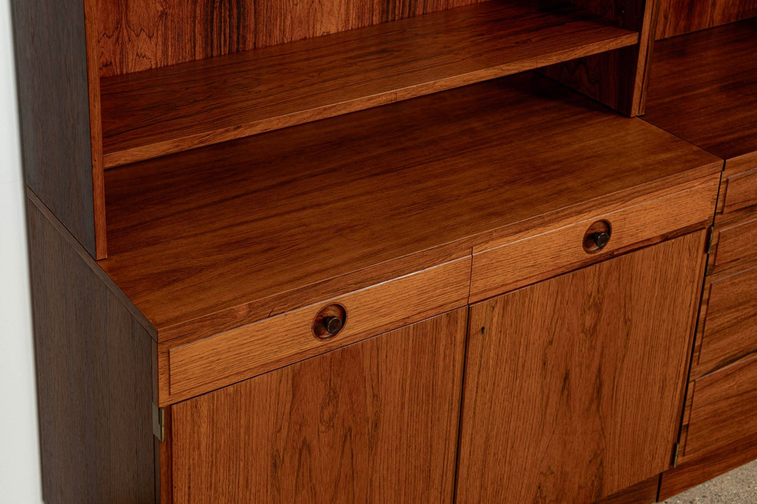 Mid-Century Modern Swedish Rosewood Wall Unit Bookcase by Bertil Fridhagen for Bodafors, 1960s