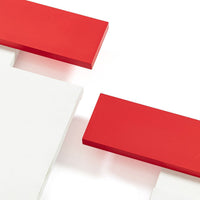 Contemporary Geometric Abstract Art Wall Reliefs by Thomas Vinson White–White–Red, 2004