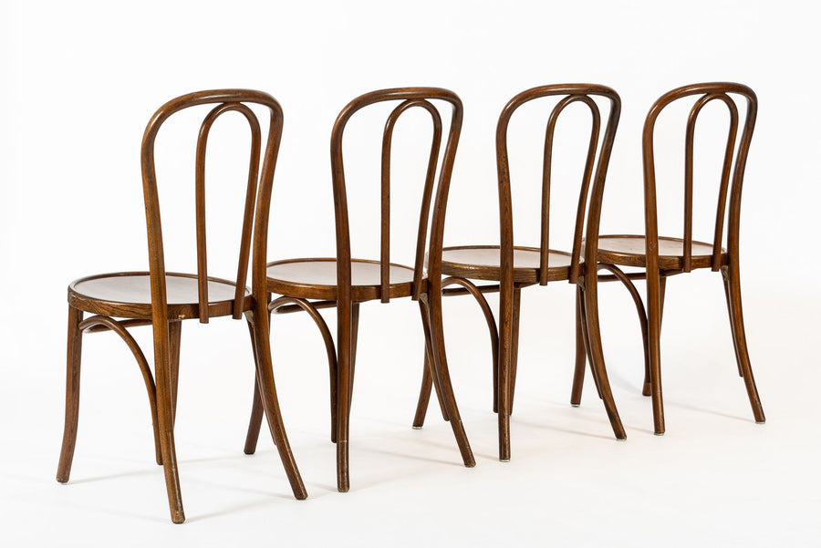 Vintage Antique Bentwood Bistro Cafe Chairs by Thonet Set of 4