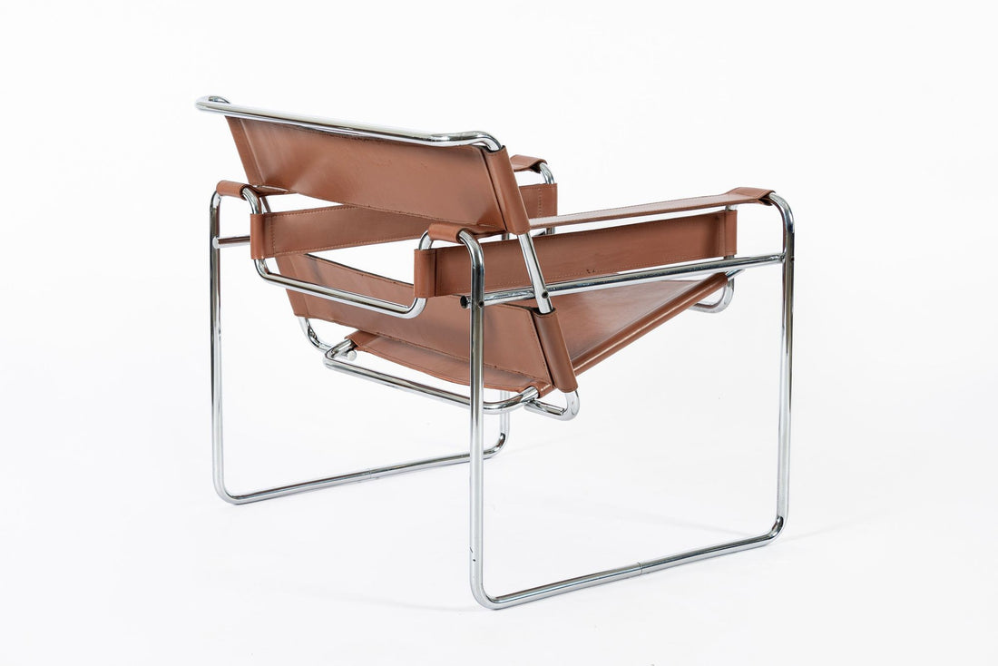 Mid Century Wassily Brown Lounge Chair by Marcel Breuer for Gavina