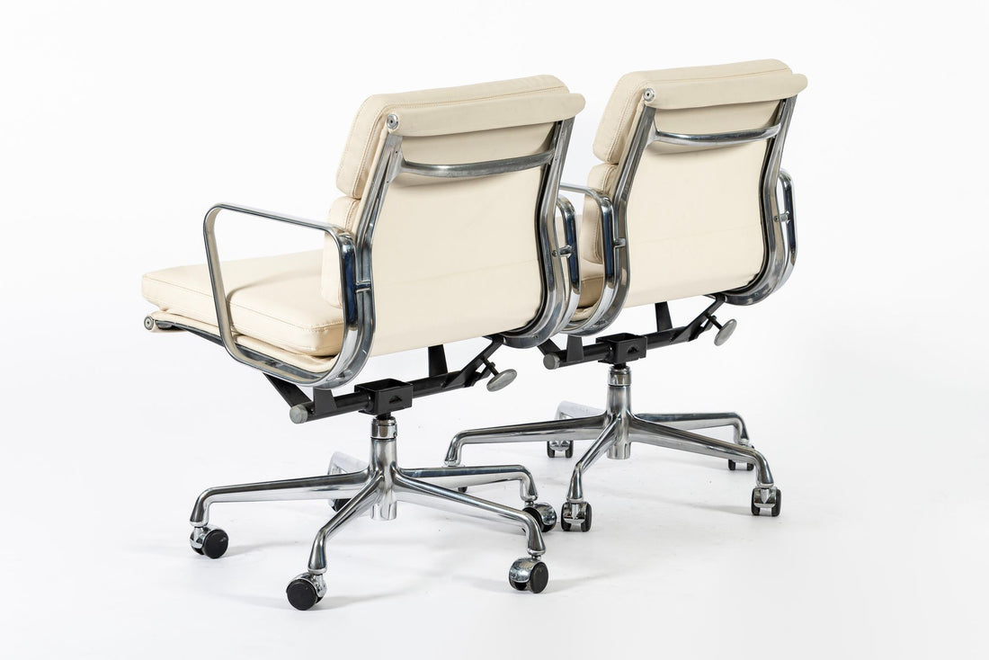 Eames for Herman Miller Tan Cream Office Chairs in Schumacher VEGAN Leather
