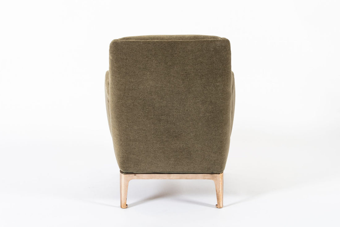 Restored 1940s Art Deco Lounge Chair Mink Mohair, Matching Sofa Available