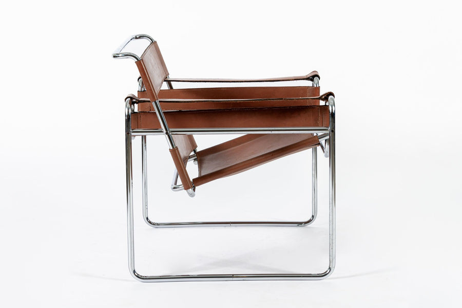Mid Century Brown Wassily Lounge Chair by Marcel Breuer