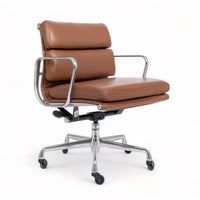 Mid Century Brown Leather Office Chair by Eames for Herman Miller