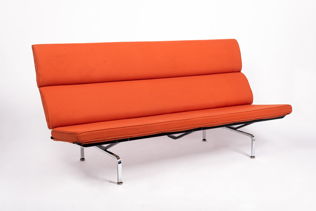 Mid Century Orange Sofa Compact by Eames for Herman Miller