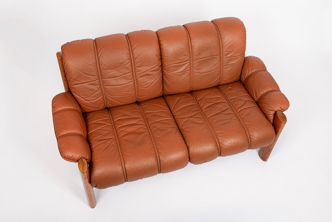 Mid Century Norwegian Brown Leather Sofa by Ekornes, 1970s