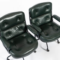 Time Life Green Leather Office Chairs by Eames for Herman Miller, 1996 Set of 4
