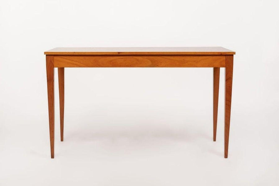 Antique French Art Deco Cherry Wood Writing Desk Table by Jacques Quinet
