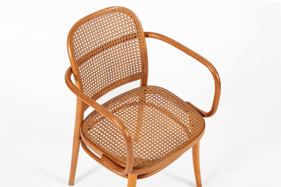 Vintage Bent Wood & Wicker Cafe Chairs by Josef Hoffman for Ligna