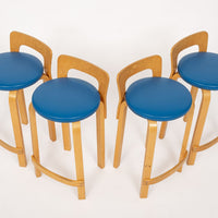 Mid Century Finnish Birch Wood K65 Stools by Alvar Aalto for Artek