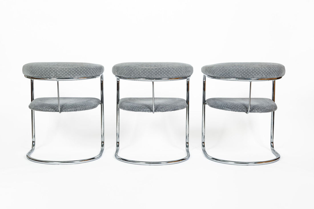 Set of 6 Mid-Century Modern SS33 Chrome Dining Chairs by Anton Lorenz for Thonet, 1970s