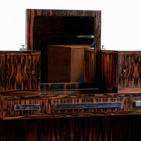Antique French Art Deco Macassar Ebony Vanity Cabinet by Georges Champion (attr)