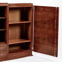 Antique Art Deco Tall Mahogany Wood Storage or Bar Cabinet 1940s