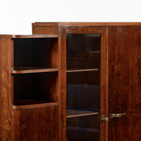 Antique French Art Deco Rosewood Vitrine Display Cabinet or Bookcase, 1940s