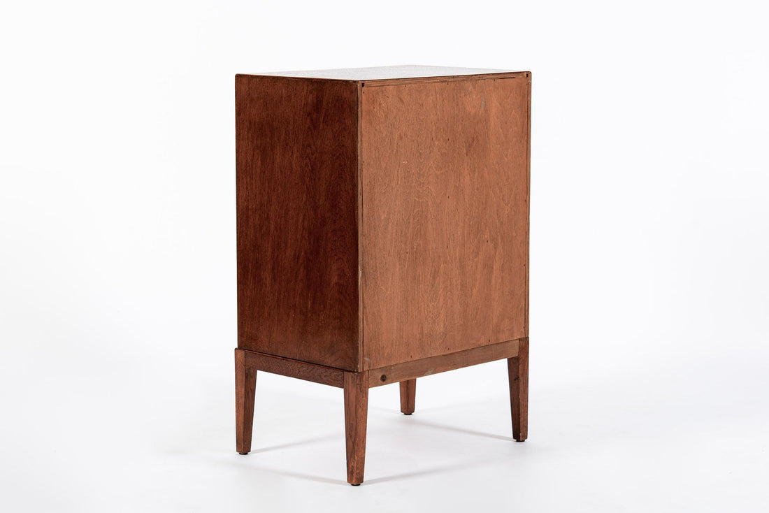 Antique Art Deco Scandinavian Small Oak Wood Side Cabinet or Nightstand 1950s