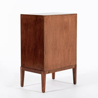 Antique Art Deco Scandinavian Small Oak Wood Side Cabinet or Nightstand 1950s