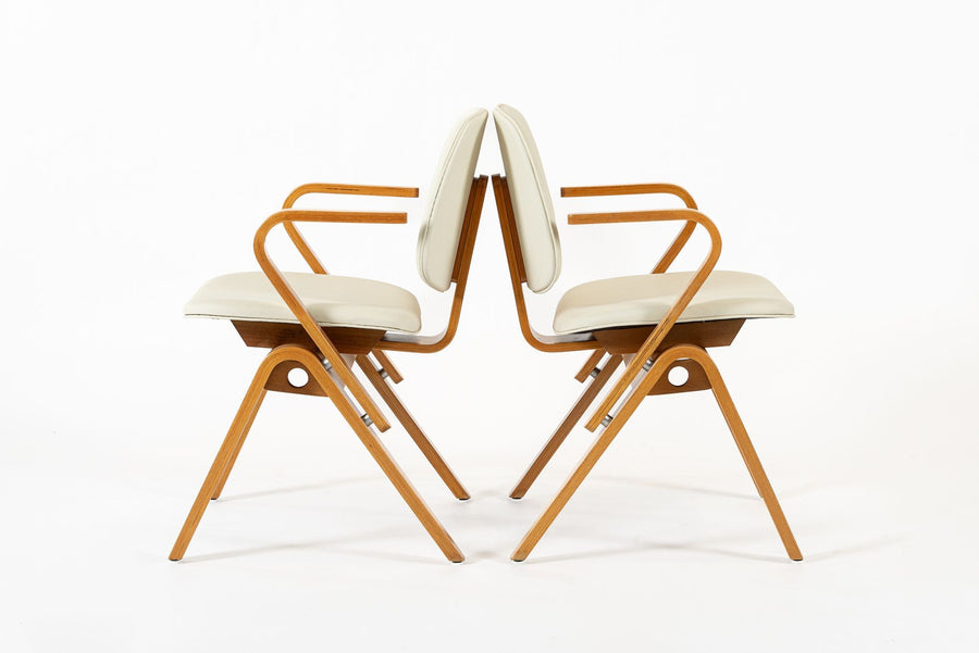 Mid Century Plywood Arm Chairs by Joe Atkinson for Thonet