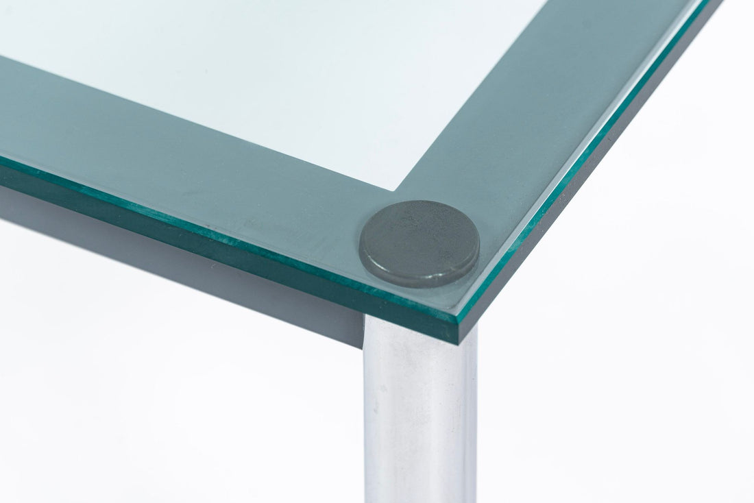 Bauhaus LC10-P Low Glass Coffee Table by Le Corbusier for Cassina