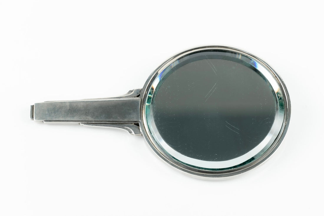 Georg Jensen Sterling Silver and Ebony Hand Mirror No. 224 by Harald Nielsen, Denmark c. 1930