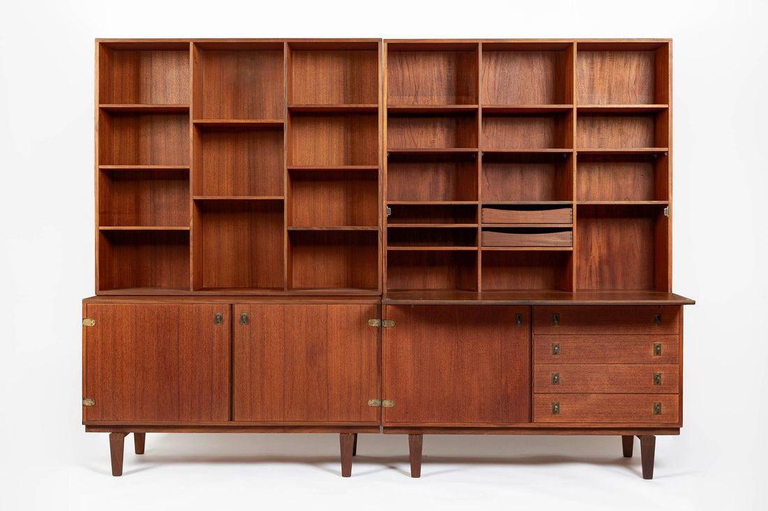 Mid-Century Danish Teak Wall Unit Bookcase by Peter Løvig Nielsen, Pair, 1960s