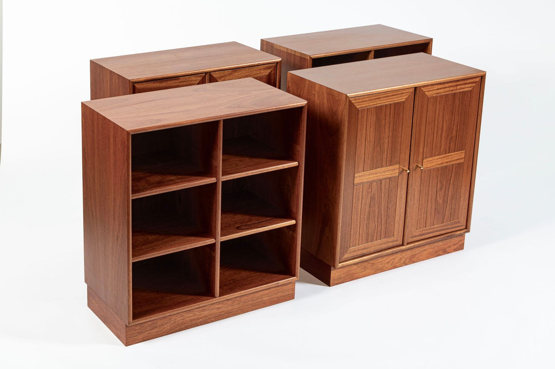 Danish Modern Modular Bookshelf Cabinet System in Teak Wood